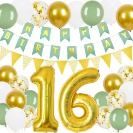 baner-16-urodziny-24-balony-zlote-dekoracje-na-16-urodziny