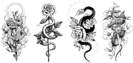 tatuaze-tymczasowe-4-arkusze-waz-smok-roze