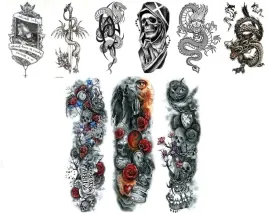 tatuaze-tymczasowe-9-arkuszy-z-z-trupia-czaszka-tatuaz-weza-smok