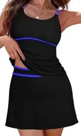 tankini-shekini-damskie-2-czesci-stroj-kapielowy-top-spodniczka-m-czarne
