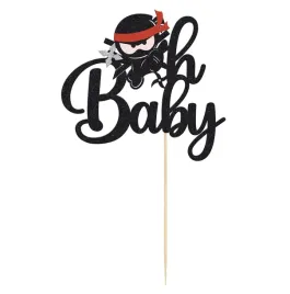 ozdoba-na-tort-ninja-oh-baby-brokatowa-dekoracja-baby-shower-i-urodziny
