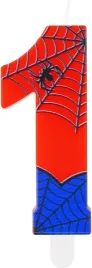 swieczka-urodzinowa-cyfra-1-z-pajeczyna-na-tort-czerwono-niebieska