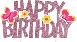 topper-na-tort-urodzinowy-happy-birthday-motylki-rozowy-2-szt