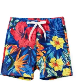 spodenki-szorty-kapielowe-chlopiece-kolorowe-kwiaty-2lata-tropical-beach