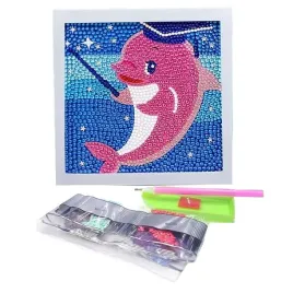 diamentowe-malowanie-5d-delfiny-w-drewnianej-ramie-shiquan-zestaw-diy