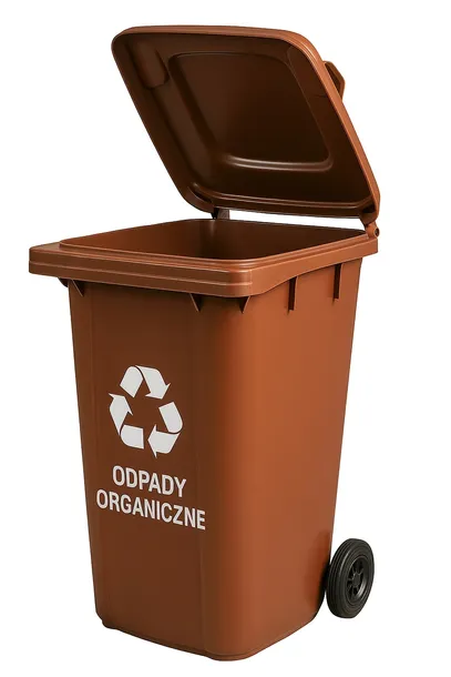 Pojemnik na Śmieci 120l Kosz Odpady Kubeł do Segregacji Mocny brązowy