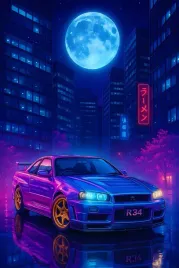 obraz-na-plotnie-nissan-skyline-gtr-r34-40x50cm-futurystyczny-ledy-neon-hit