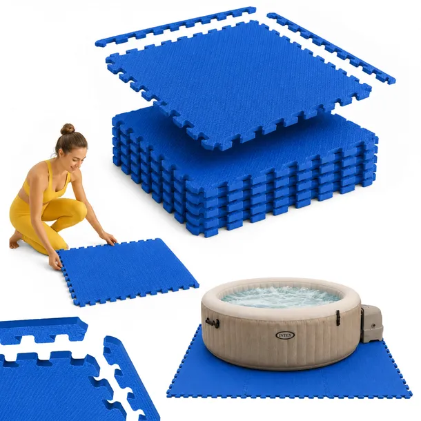 Mata pod basen spa puzzle 6szt gruba 2,5cm eva prosourcefit 2,2m2 Niebieska