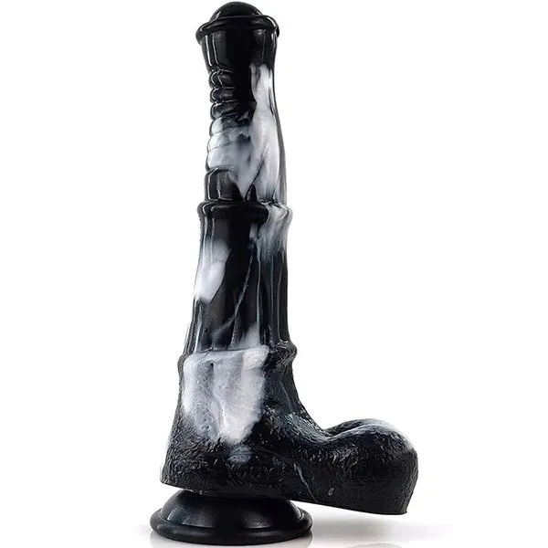 DUŻE SILIKONOWE SEX DILDO KOŃSKIE, PENIS KONIA MOCNA PRZYSSAWKA