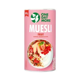 muesli-onedaymore-fruit-truskawka-czerwona-porzeczka-jablko-tuba-400g