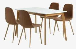 stol-bialy-d130-4-krzesla-koniak-jonstrup-do-jadalni