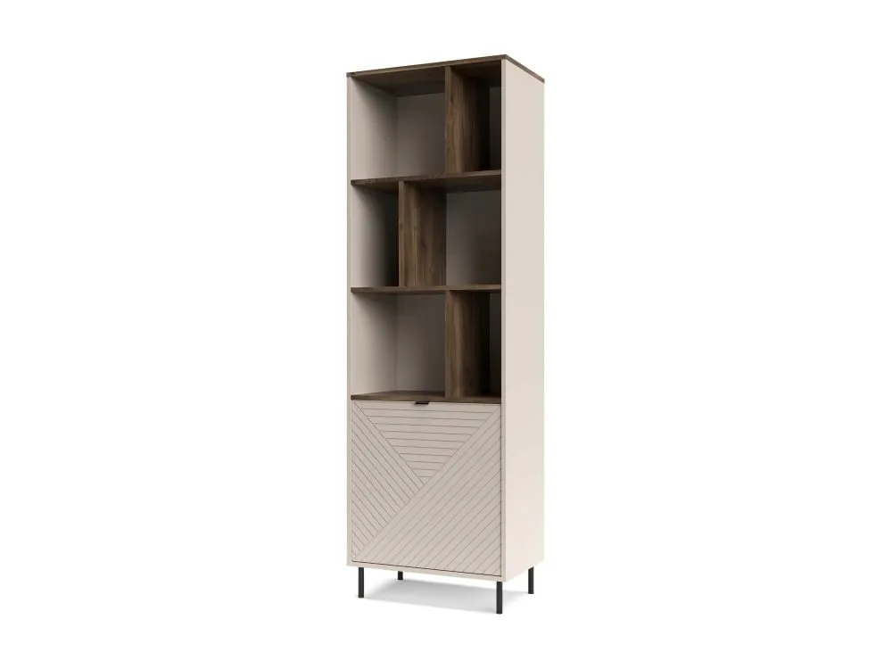 regal-pokojowy-wysoki-mebelbos-evo-195-cm-z-drzwiami-3-polki-kaszmir-dab-stan-nowy
