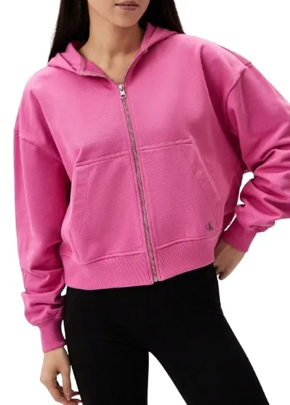CALVIN KLEIN JEANS ROZSUWANA BLUZA Z KAPTUREM DAMSKA RÓŻOWA XL