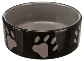 ceramiczna-miska-dla-kota-lub-malego-psa-trixie-czarna-w-szare-lapki-300ml