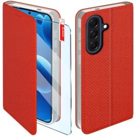 etui-z-klapka-do-samsung-a37-5g-zamykane-czerwone-futeral-szklo