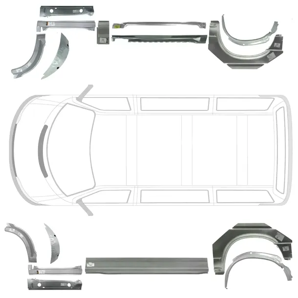 Reperaturki / progi VW T4 90 - 03 wersja długa strona LEWA + PRAWA