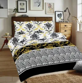posciel-flanelowa-220x200-bukiety-zebra-biala-zolta-czarna