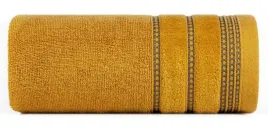 recznik-70x140-musztardowy-z-ozdobna-welurowa-bordiura-w-pasy-frotte