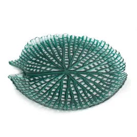 patera-mela-32x3-turkusowa-ze-szkla-artystycznego-w-ksztalcie-liscia-lilii
