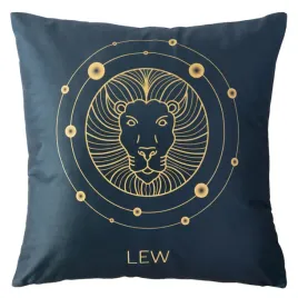 poszewka-40x40-zodiak-lew-turkusowa-ciemna-welurowa