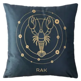 poszewka-40x40-zodiak-rak-turkusowa-ciemna-welurowa
