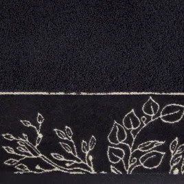 recznik-50x90-victoria-czarny-zloty-liscie-500g-2-frotte-limited-collection