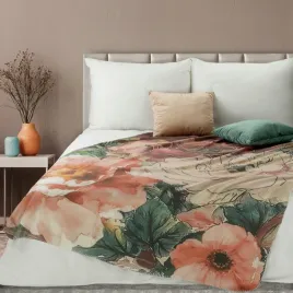 koc-bawelniany-akrylowy-150x200-chloe-pomaranczowy-kremowy-kwiaty