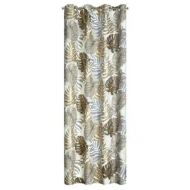 zaslona-140x250-korfu-brazowa-zlota-z-lyszczacym-nadrukiem-botanicznym