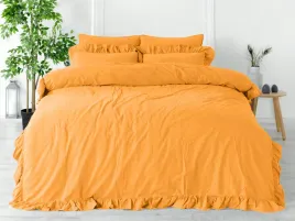 posciel-160x200-zolta-z-falbanka-jednobarwna-w-pudelku-stonewashed-limonade