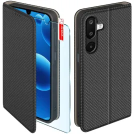 etui-z-klapka-do-samsung-m16-5g-zamykane-czarne-futeral-szklo-9h