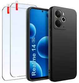 zestaw-etui-do-realme-14-5g-matowe-czarne-silikon-slim-2-sztuki-szklo