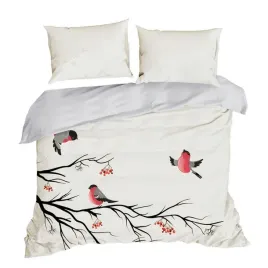 posciel-swiateczna-220x200-berry-kremowa-ptaszki-satynowa