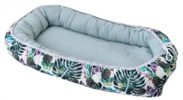 gniazdko-niemowlece-prestige-kokon-55x80-liscie-zielone-otulacz-dwustronny