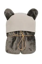 kocyk-koala-muslin-95x95-ciemny-brazowy-z-kapturkiem-matex