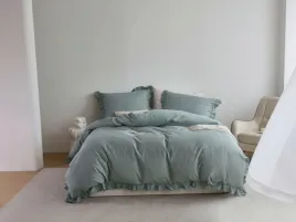 posciel-satynowa-160x200-ruffy-premium-szalwiowa-z-falbanka