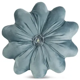 poduszka-40-cm-flores-niebieska-w-ksztalcie-kwiatu-welwetowa