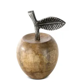 figurka-ozdoba-jablko-8x8x14-brazowa-srebrna