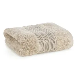 recznik-verano-70x140-bezowy-z-ozdobna-bordiura-w-paseczki-500-g-m2