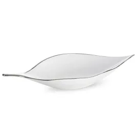patera-ceramiczna-40x18x7-abbi-biala-srebrna-w-ksztalcie-liscia
