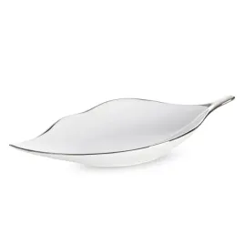 patera-ceramiczna-30x13x5-abbi-biala-srebrna-w-ksztalcie-liscia