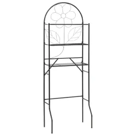 regal-lazienkowy-z-motywem-kwiatowym-stal-czarny-60x33x174-cm