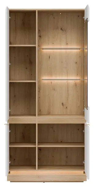 witryna-liveo-milton-ml06-mdf-szklo-4-drzwi-dab-cremona-torro-bialy-mat-kolor-frontow-bialy