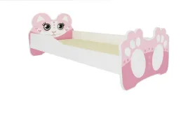 lozko-z-materacem-bear-pink-140x70