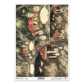 papier-ryzowy-do-decoupage-a4-r2655-mroczny-las-grzyby-muchomory