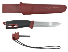 noz-morakniv-companion-spark-stal-nierdzewna-czerwony-kabura-krzesiwo-linka