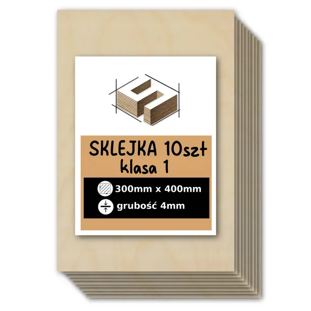 SKLEJKA 4mm FORMATKA DO LASERA CNC GRAWER 30x40cm 300x400mm Klasa 1 10 szt