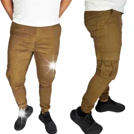 spodnie-meskie-bojowki-joggery-modne-kieszenie-ze-sciagaczem-elastycznebraz