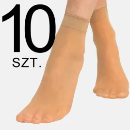 skarpetki-damskie-rajstopowe-cienkie-krotkie-gladkie-braz-zestaw-10-sztuk
