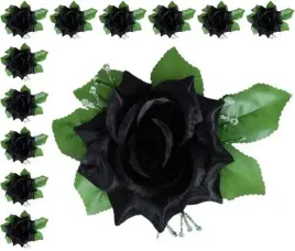 roza-glowka-z-lisciem-black-12-sztuk