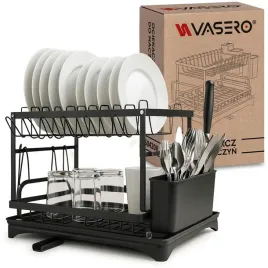 ociekacz-do-naczyn-vasero-dwupoziomowy-skladany-metalowy-czarny-45x30-cm
